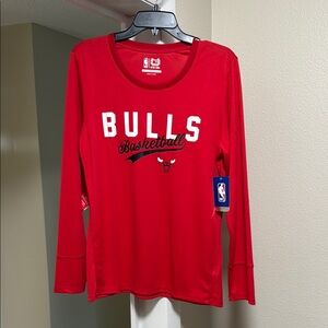 Ultra Game NBA Chicago Bulls Red Long Sleeve Shirt womens